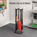 Baseball Bat Holder Stand, 8 Bats 5 Balls Softball Bat Display Free Standing, Black