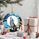 2 x Wolf Christmas Decorations for Tree, Christmas Ornaments, Keepsake Ornaments, Holiday Decor, Xmas Gifts, Gifts for Wolf Lovers, Animal Lovers