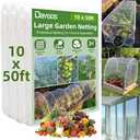 DAYGOS 10x50FT Garden Netting, Ultra-Fine Mesh Bird Netting for Raised Beds, Pest Barrier for Fruit Tree Cicadas, Insect Plant Netting for Garden Protection, Blueberry Bush Strawberry Netting Cover