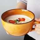 Disoza Soup Mug with Handles 24 Ounce Large Coffee Cup Ceramic Jumbo Soup Mugs Bowl Porcelain 700 ML Coffee Tea Cup XXL Cereal Bowls Soups Ramen Salad Bowl Coffee Cappuccino Cups Large Soup Bowl