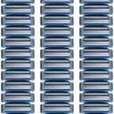 34 Blades Replacement Parts for GL-Mach 3 Style Razors (Blue), Wet Razors Men's Blades Value Packs