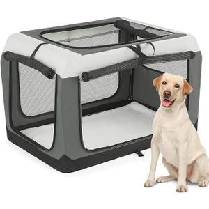 MoNiBloom 36 Inch Dog Crate for Large Medium Dogs, 3-Door Collapsible Dog Crate Foldable Pet Kennel w/Durable Mesh Windows for Indoor Outdoor Used MoNiBloom 36 Inch Dog Crate for Large Medium Dogs, 3-Door Collapsible Dog Crate Foldable Pet Kennel w/Durable Mesh Windows for Indoor Outdoor Used