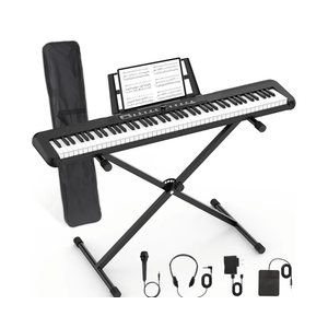 88 Key Piano Keyboard, Semi Weighted Electronic Digital Piano with Music Stand, Power Supply, Sustain Pedal, Bluetooth, Stand, MIDI, for Beginner Professional at Home, Stage