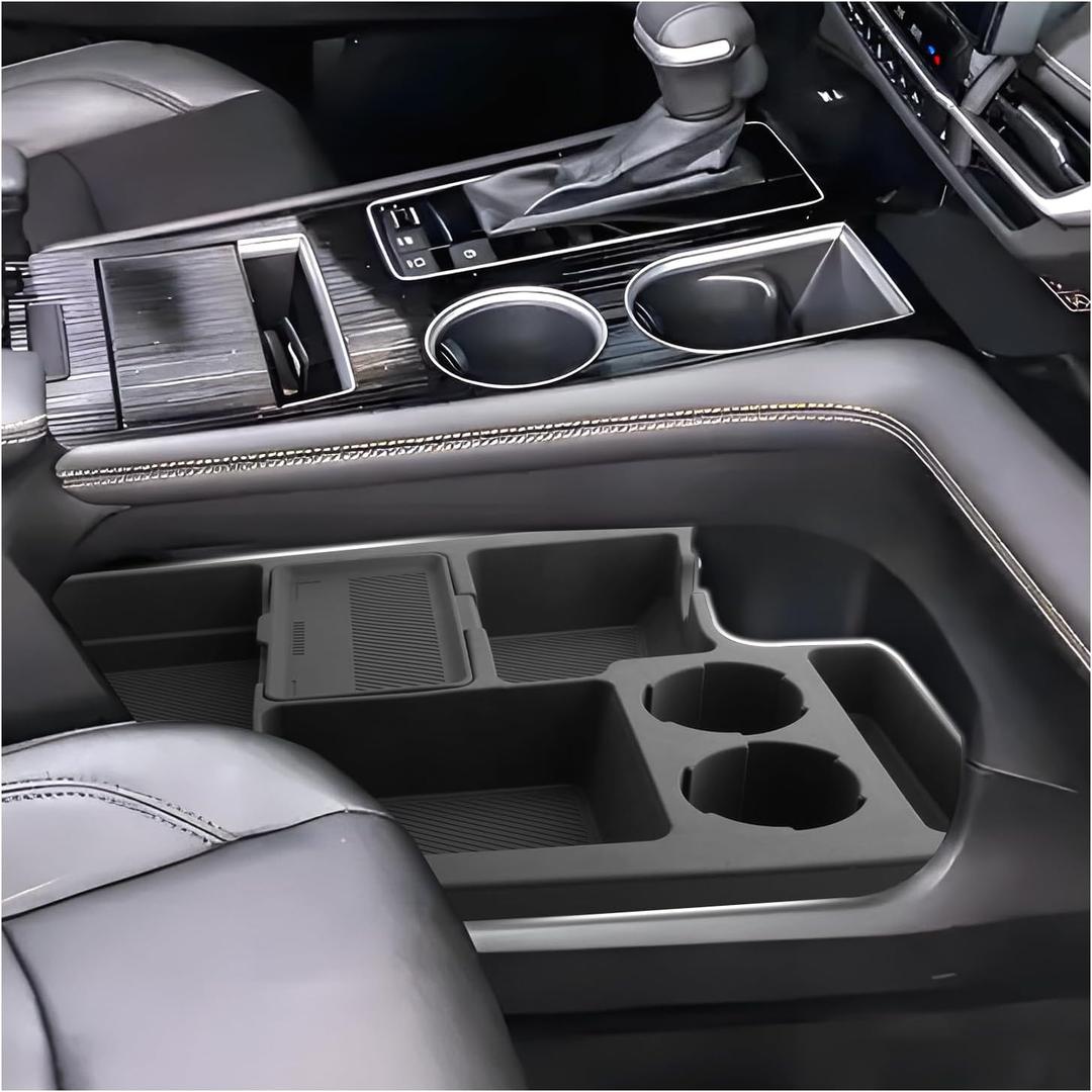 SXCY for 2025 2026 Toyota Sienna Center Console Organizer for 2025 2026 Toyota Sienna Accessories Silicone Under Console Cupholder Tray for 2021-2026 Sienna Under Console Storage[Not for Cool Box]