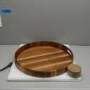 Extra Large Round Serving Tray, 20INCH, Heavy Duty Acacia Wood Trays for Big Ottoman Coffee Table Counter Giant Decorative Organizer Tray, Huge Kitchen Serveware Cheese Board Charcuterie Tray