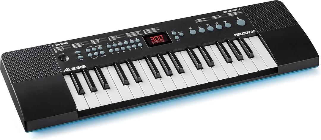 Alesis Melody 32 - Electric Keyboard Digital Piano with 32 Keys, Speakers, 300 Sounds, 300 Rhythms, 40 Songs, USB-MIDI Connectivity and Piano Lessons