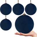 4 Pcs Large Velvet Christmas Balls 6 Inch Christmas Tree Decorations Xmas Ornaments Balls for Family Holiday Wedding Party Xmas Tree Hanging Decoration (Navy Blue)