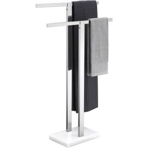 KOKOSIRI Bathroom Towel Rack 2-Tier Standing Towel Racks with Marble Base, Stainless Steel Freestanding Towel Bars, Thicken Steady Design, Polished Chrome THS0001-CH