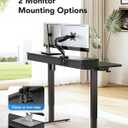 HUANUO 48 x 24 Electric Standing Desk with 2 Drawers, C-Clamp Mount Compatible, Height Adjustable Computer Desk, Home Office Stand Up Desk with 4 Preset Heights & 2 Hooks, Black