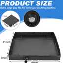 31 x 31 x 3 Inch Foldable Washing Machine Pan Washer Drain Pan with Drain Hole and 4 Pcs Mat, Non Slip Leak Proof Anti Vibration Waterproof Drip Tray for Washer Dryer Floor Protection
