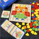 Dementia Activities for Seniors, 120 Pieces Wooden Matching Puzzle Games for Elderly, Alzheimers Products for Older Adults, Shape Puzzle Memory Game for Adults Dementia Patients