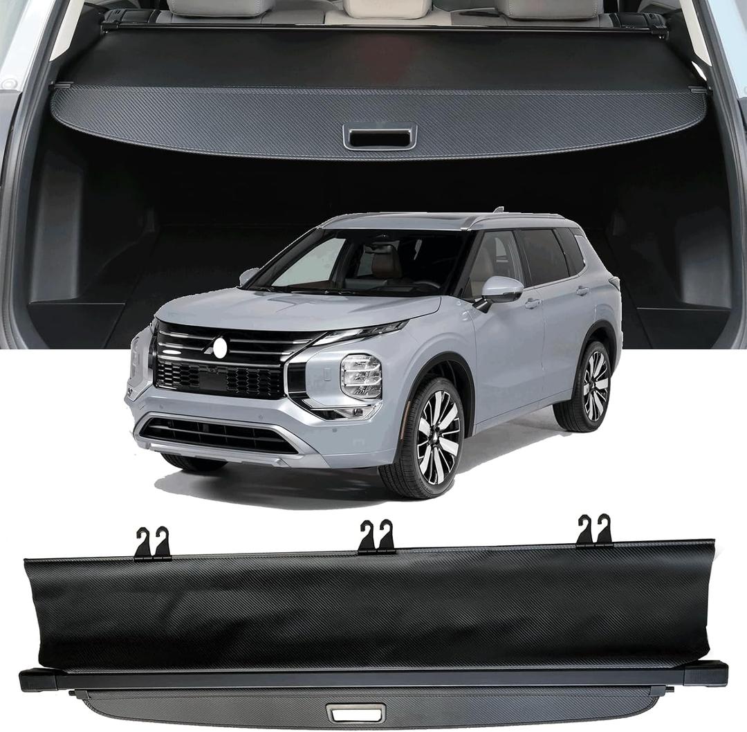 Cargo Cover Compatible with 2022 2023 2024 2025 2026 Mitsubishi Outlander Trunk Cover Retractable Rear Trunk Security Cover Outlander Accessories Shielding Shade Privacy Screen Cover