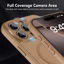 YFEMLAZ Magnetic for iPhone 16 Pro Max Case,with Screen Protectors X2,Full Camera Protection,Compatible with MagSafe,Translucent Matte,Anti-FingerprintShockproof Protective Phone Case,6.9",Brown