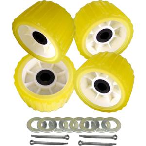 4 Pcs 5" X 3" Boat Trailer Wobble Rollers Polyurethane Mounting Hole Diameter 3/4"