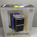 simplehuman 35 Liter / 9.3 Gallon Dual Compartment Under Counter Kitchen Cabinet Pull-Out Recycling Bin and Trash Can, Chrome