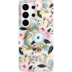 SCORPIFY Compatible with Samsung Galaxy S26 Ultra Case [Compatible with MagSafe] for Hibiscus Floral Design, Cute Magnetic Clear Flower Phone Cover for Women Girls, Slim Bumper with Gold Accents