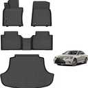 AIPOIL Floor Mats & Cargo Liner Set for 2019-2024 Lexus ES & ES300h &2025 Lexus ES Hybrid & ES350 & ES300h All Weather Protection TPE Anti-Slip Automotive Full Set Custom Car Mats Accessories -Black