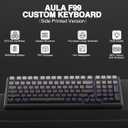 AULA F99 Wireless Mechanical Keyboard,Gasket Structure Hot Swappable Custom Keyboard,RGB Backlit,Creamy Sound,Side Printed PBT Keycaps,2.4GHz/USB-C/BT5.0 Computer Gaming Keyboards, Black