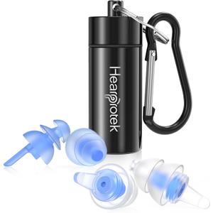 Hearprotek Sleeping Ear Plugs,2 Pairs Ear Plugs (32db & 30db) Ultra Soft Noise Reduction and Hearing Protection earplugs for Side Sleepers, snoring, Travel, Working, Study, Safety (Blue)