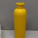 Modern Ceramic Vase Set, Yellow Ribbed Matte Design, 3-Piece Decorative Vases for Home, Living Room, Office (Yellow)