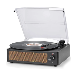 Vinyl Record Player with Speakers Vintage Turntable for Vinyls Records Belt-Driven Turn Table Support 3-Speed, Wireless Playback, Headphone, AUX-in, RCA Line LP Phonograph for Sound Enjoyment (Black)