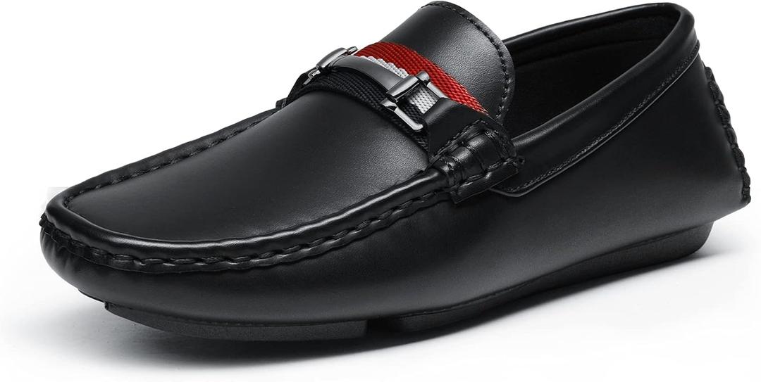 Bruno Marc Boy's Loafer Slip-On Dress Shoes (1 Little Kid, Black)