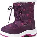 Apakowa Kids Girls Insulated Fur Winter Warm Snow Boots (Toddler/Little Kid) Size 32