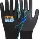 PU Coated Safety Work Gloves, 12 Pairs Work Gloves Mechanic Working Seamless Knit Glove with Polyurethane Coated Smooth