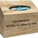Kleenex Hand Towel Box Cover for Countertop or Tool Free Wall Mount - No Holes, Drills, or Screws Required - Natural Pale Paulownia Wood with Exquisite Wood Grain