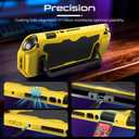 Toladoshop Dockable for Switch 2 Grip Case (2025) Accessories, Armor Slim Military-Grade Protection for Detachable 3PCS Design Joncon Holder with Screen Protectors and Joystick caps, Yellow