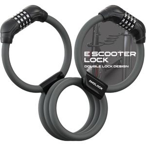 Electric Scooter Lock, Portable 4-Digit Combination Resettable Thick Cable Lock 3.6ft/12mm for E-Bikes, Bicycles, Motorcycles