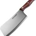 Professional Meat Cleaver Knife, 7 Inch Butcher Knife, Heavy Duty Bone Chopper, Ultra Sharp High Carbon Steel Blade, Ergonomic Non-Slip Handle for Bone Cutting, Vegetable Chopping, Restaurant, Kitchen