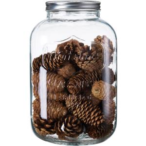 2 Gallon Mason Jar with Lid, Large Glass Jar with Wide Mouth, Big Glass Mason Jar for Kitchen, Extra Large Canning Jars, 8 Liter Glass Containers for Food Storage Candy & Kitchen Essentials