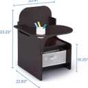 Delta Children MySize Chair Desk With Storage Bin, Dark Chocolate, 1 Count