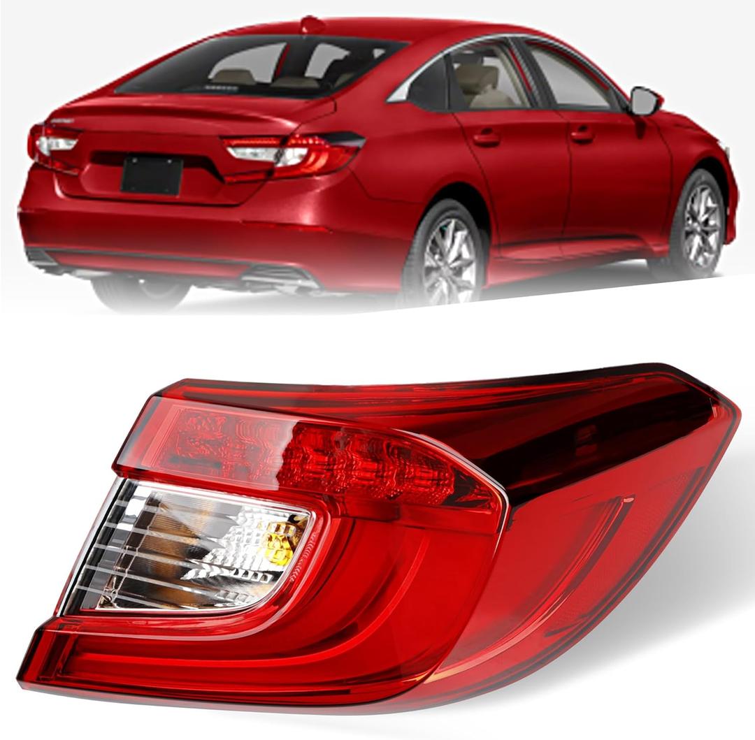 Taillight Assembly for Honda Accord Sedan 2018-2022 - Brake Tail Light Replaces for 33500TVAA01 and HO2805118 - Outer Tail Lamp for Passenger Right Side RH