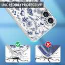 2 x Buleens for iPhone 16 Case 6.1 Inch - Clear Flexible TPU Women Cute Girls Protection Phone Cover Slim Fit Shockproof Girly Pretty Fashion Aesthetic Design Pattern case for iPhone 16, Flower