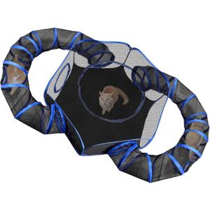 Outdoor Cat Enclosures Playground with 2 Circle Playpen Tunnels Catio, Outside House Include Portable Tent for Cats, Kitty and Small Animals - Indoor Outdoor Fence with Top Cover