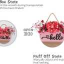 Valentine's Day Wooden Wreaths Sign with Artificial Berry Decoration, Hearts and Buffalo Bow Farmhouse Entrance Outdoor Art Wall Decor