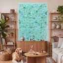 16pcs Artificial Flower Wall Floral Background-Light Blue