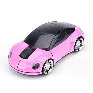 2.4GHz 3D Car Shape Wireless Optical Mouse USB Gaming Mouse with Receiver for PC Laptop (Pink)