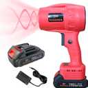 Handheld Mini Cordless Leaf Blower, 21V Battery Cordless Small Leaf Blower for Lawn Care, Patio, Car Dryer, Blowing Leaves and Dust,Battery Powered 400 CFM 100 MPH,Tiny Red Leaf Blowers