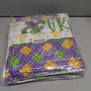 4 x Happy Mardi Gras Throw Pillow Covers 18x18 Set of 4 Fleur De Lis Lattice Beads Masks Lobster Designs Festive Cushion Covers for Home Sofa Couch Party Carnival Cushion Case Decoration