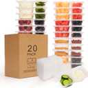 20Pcs Reusable Snack Containers with Lids,Condiment Snackle Box Container, Double Compartment Meal Prep Containers, Snack Pack Containers, Lightweight and Stackable,Microwave Freezer Safe