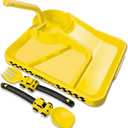 Construction Toddler Plates - Early Christmas Gift Ideas for Grandkids - Toddler Birthday Gift - Kids Plates for Boys Ages 1-2-3-4-5-6-7 - Yellow