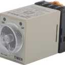 Timer Relay, Delay ON Time Relay, AH3-3 AC 110V 0-10 Seconds Knob Control Timer Relay Delay ON Time Relay with Base AC 110V
