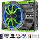 2025 1200W 10"Slim Car Underseat Subwoofer and Amp Package with Ambient Light, Individual Control for Low Pass/Gain/Boost Bass, High output surround vibration bass without distortion for Truck