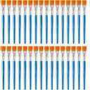 36 Pcs 1 Inch Flat Paint Brushes - Synthetic Nylon Hair Artist Brushes Bulk for Acrylic, Oil, Watercolor - Wooden Handle Professional Painting Brushes for Canvas, Detail Work, Base Coating & Crafts
