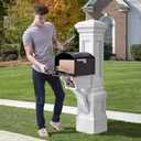 Step2 Atherton Grand Mail Post, Mailbox Not Included, Weather Resistant, Large Outdoor Mail Post, Made of Durable Plastic, Easy Install, Classic White