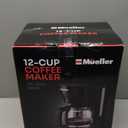 Mueller 12-Cup Drip Coffee Maker - Borosilicate Carafe, Auto-Off, Reusable Filter, Anti-Drip, Keep-Warm Function, Clear Water Level Window Coffee Machine, Kitchen Essentials & Accessories (Black)