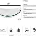 Bathroom Boat Shape Artistic Glass Vessel Sink Free Chrome Faucet and Pop-up Drain Set, Clear